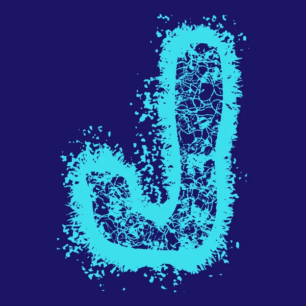 グラウンジベクトルフォント暗い背景に亀裂や汚れの青い文字 — ストックベクタ