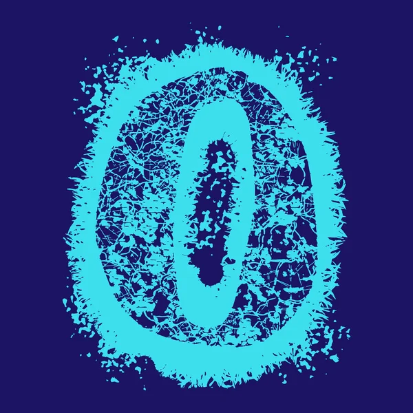 Гранд Векторний Шрифт Синя Літера Тріщинами Плямами Темному Фоні — стоковий вектор