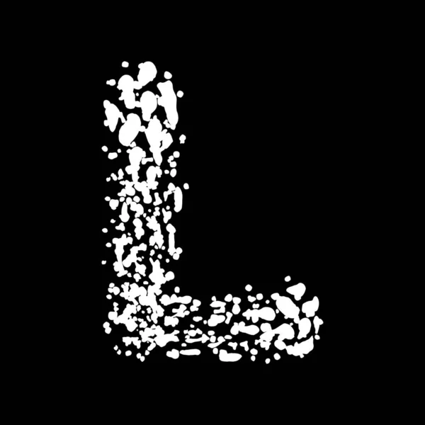 Großbuchstabe Aus Flecken Weißer Farbe Vector Grunge Schrift — Stockvektor