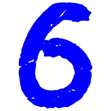 Sıkıntılı ve grunge yazı tipi. Mavi numara beyaz arkaplanda izole edilmiş..