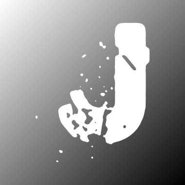 Sıkıntılı ve kırık grunge yazı tipi. Gradyan arkaplanda beyaz büyük harf.