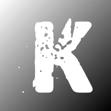 Sıkıntılı ve kırık grunge yazı tipi. Gradyan arkaplanda beyaz büyük harf.