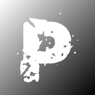 Sıkıntılı ve kırık grunge yazı tipi. Gradyan arkaplanda beyaz büyük harf.