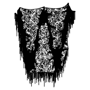 Metal müzik grubunun yazı tipi. Beyaz arkaplan lekeli siyah harf..