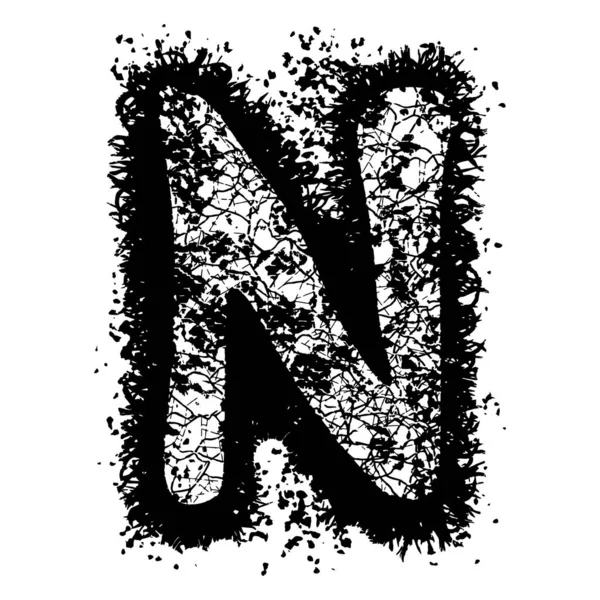 Distressed Grunge Font Black Vektor Letter Isoliert Auf Weißem Hintergrund — Stockvektor
