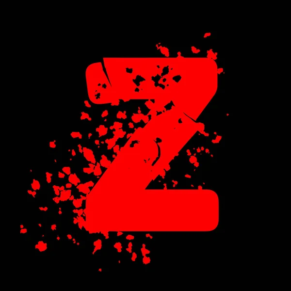 Στενοχωρημένη Γραμματοσειρά Grunge Κόκκινο Διανυσματικό Γράμμα Μαύρο Φόντο — Διανυσματικό Αρχείο