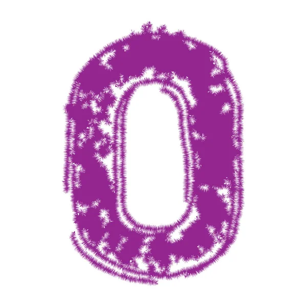 Lettre Majuscule Violette Avec Effet Fourrure Isolé Sur Fond Blanc — Image vectorielle