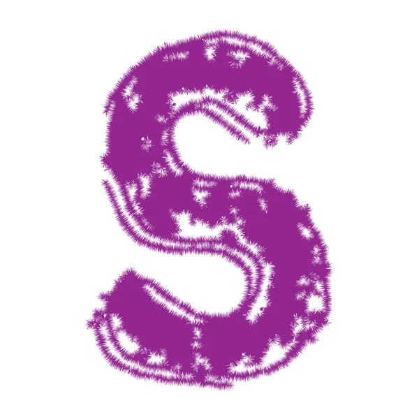 Letra Mayúscula Púrpura Con Efecto Piel Aislada Sobre Fondo Blanco — Vector de stock