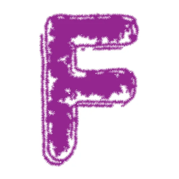 Lettre Majuscule Violette Avec Effet Fourrure Isolé Sur Fond Blanc — Image vectorielle