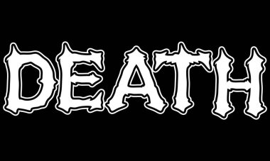 Kelimenin vektör harfleri ÖLÜM. Metal müzik tarzı. Grunge yazı tipi..