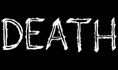 Kelimenin vektör harfleri ÖLÜM. Metal müzik tarzı. Grunge yazı tipi..