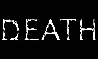 Kelimenin vektör harfleri ÖLÜM. Metal müzik tarzı. Grunge yazı tipi..