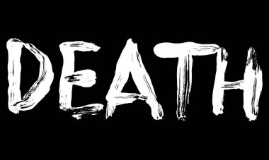 Kelimenin vektör harfleri ÖLÜM. Metal müzik tarzı. Grunge yazı tipi..