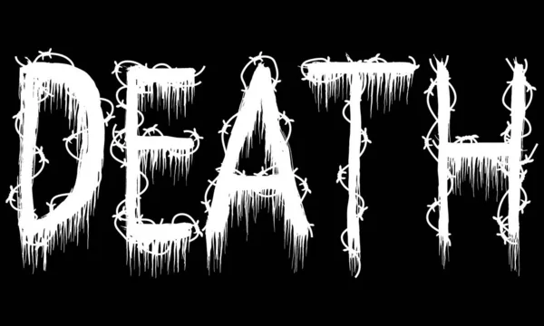 Letras Vetoriais Palavra Death Metal Music Style Grunge Font — Vetor de Stock