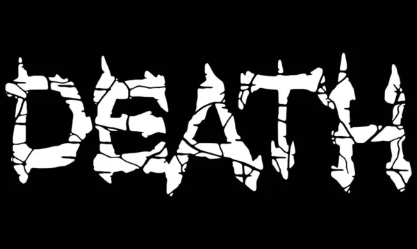 Vector Lettering Word Death Metal Music Style Grunge Font — Stock Vector