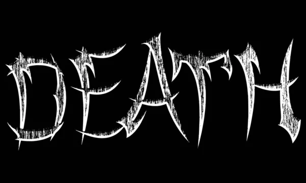 Kelimenin vektör harfleri ÖLÜM. Metal müzik tarzı. Grunge yazı tipi..