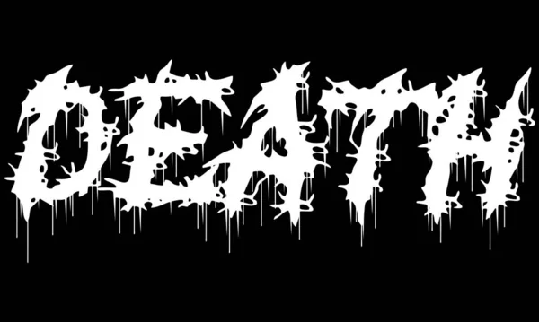 Vector Lettering Word Death Metal Music Style Grunge Font — Stock Vector