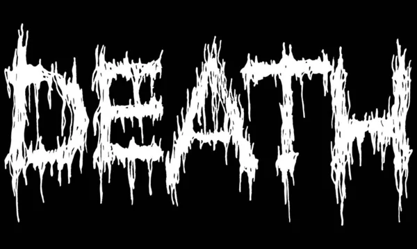 Vector Lettering Word Death Metal Music Style Grunge Font — Stock Vector