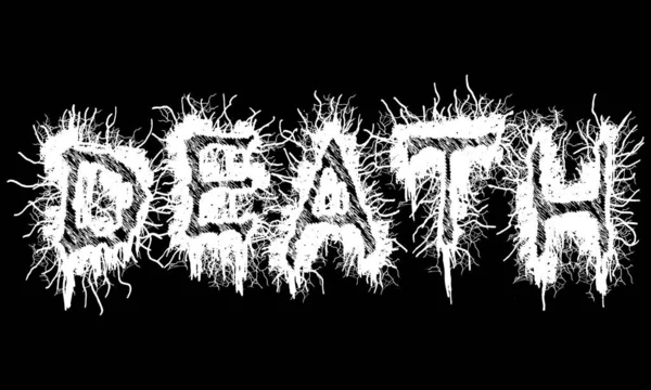 Vektor Schriftzug Des Wortes Death Metallischer Musikstil Grunge Schrift — Stockvektor