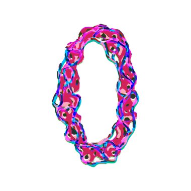 Renkli dekoratif vektör harfi beyaz arkaplanda izole edildi. Sanat yazı tipi.