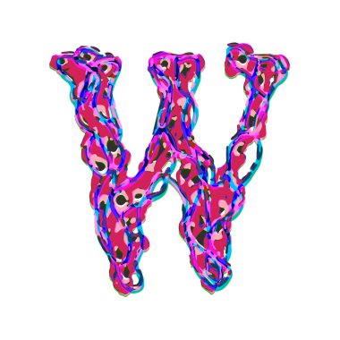 Renkli dekoratif vektör harfi beyaz arkaplanda izole edildi. Sanat yazı tipi.