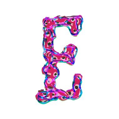 Renkli dekoratif vektör harfi beyaz arkaplanda izole edildi. Sanat yazı tipi.