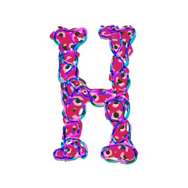 Renkli dekoratif vektör harfi beyaz arkaplanda izole edildi. Sanat yazı tipi.