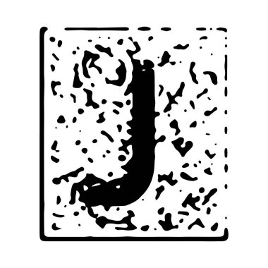 Basit grunge yazıtipi. Beyaz arkaplanda izole edilmiş vektör büyük harf.