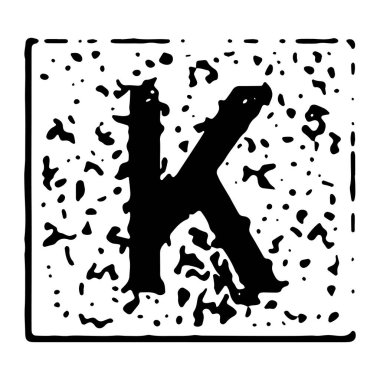 Basit grunge yazıtipi. Beyaz arkaplanda izole edilmiş vektör büyük harf.