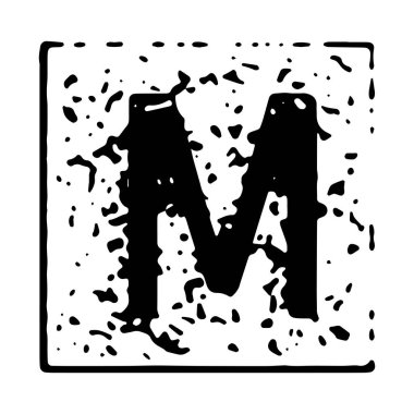 Basit grunge yazıtipi. Beyaz arkaplanda izole edilmiş vektör büyük harf.