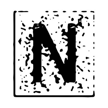 Basit grunge yazıtipi. Beyaz arkaplanda izole edilmiş vektör büyük harf.