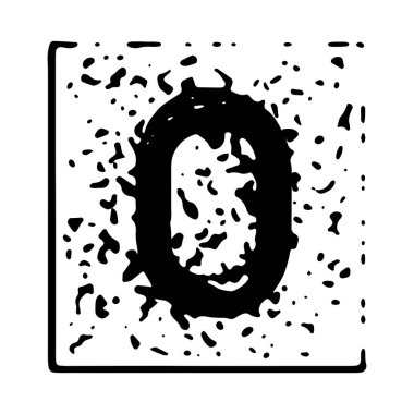 Basit grunge yazıtipi. Beyaz arkaplanda izole edilmiş vektör büyük harf.