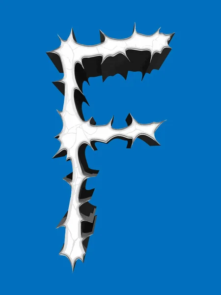 Spiny Hoofdletter Geïsoleerd Blauwe Achtergrond Grunge Lettertype — Stockvector