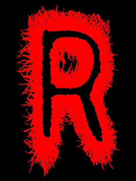 金属乐队的字体 黑色背景上有污迹的红字 — 图库矢量图片