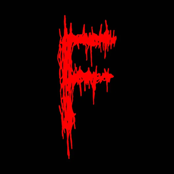 Metal müzik grubunun yazı tipi. Siyah arkaplanda lekeler olan kırmızı harf..