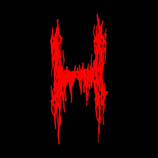 Metal müzik grubunun yazı tipi. Siyah arkaplanda lekeler olan kırmızı harf..