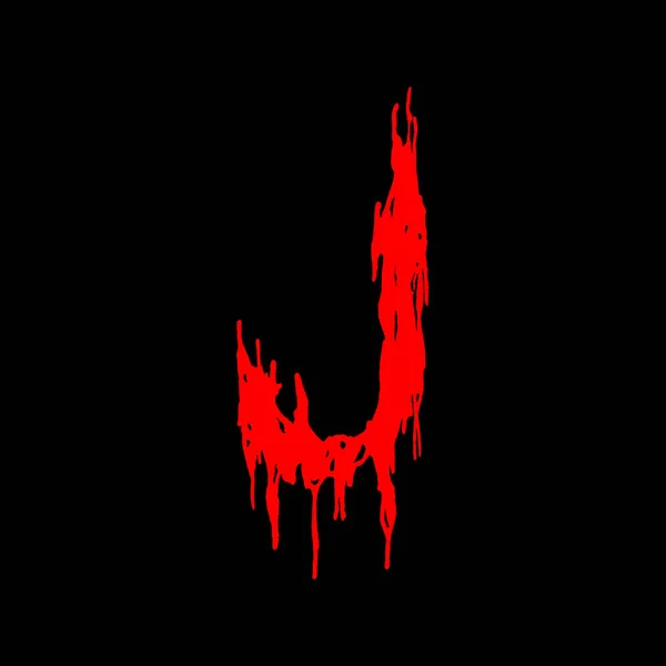 Metal müzik grubunun yazı tipi. Siyah arkaplanda lekeler olan kırmızı harf..