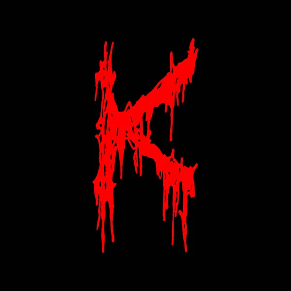 Metal Music Band Font Red Letter Smudges Black Background — Stock Vector