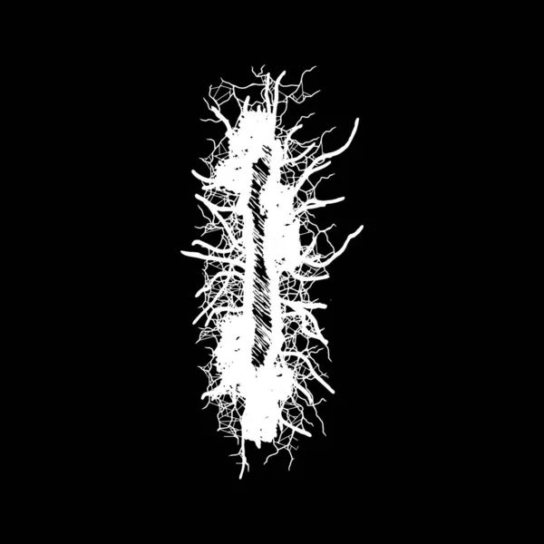 金属乐队的字体 黑色背景上有污迹的白色信件 — 图库矢量图片