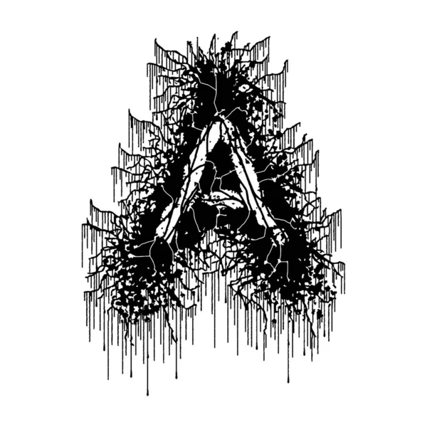 金属乐队的字体 黑字与污迹隔离在白色背景上 — 图库矢量图片