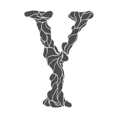 Modern dekoratif vektör harfi beyaz arkaplanda izole edildi. Sanat yazı tipi.