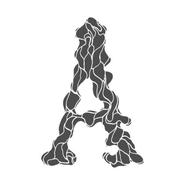 Modern dekoratif vektör harfi beyaz arkaplanda izole edildi. Sanat yazı tipi.