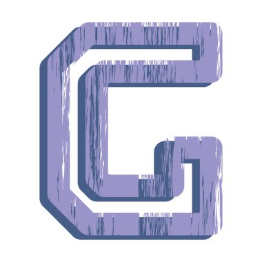 Dekoratif vektör çizimi. Grunge harfi beyaz arkaplanda izole edildi.