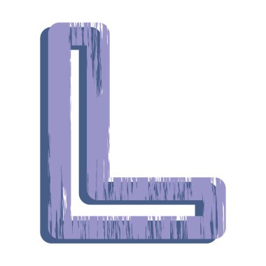 Dekoratif vektör çizimi. Grunge harfi beyaz arkaplanda izole edildi.