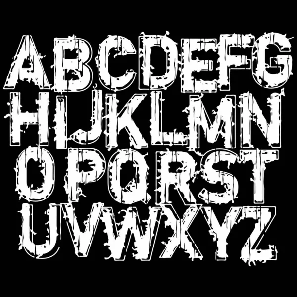 Dekoratives Alphabet Auf Schwarzem Hintergrund Vektorillustration — Stockvektor