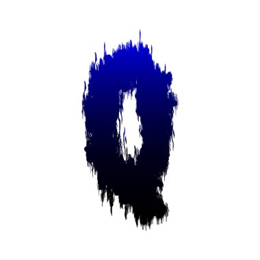 Beyaz arkaplanda yalıtılmış kenarlı Grunge harfi.