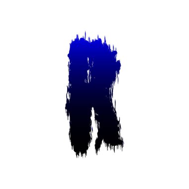 Beyaz arkaplanda yalıtılmış kenarlı Grunge harfi.