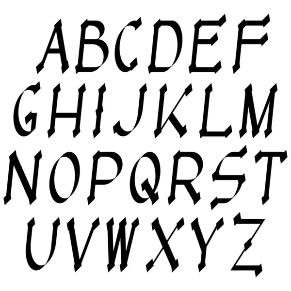 Moderní Gotický Styl Font Italic Vektorové Typeset Izolované Bílém Pozadí — Stockový vektor