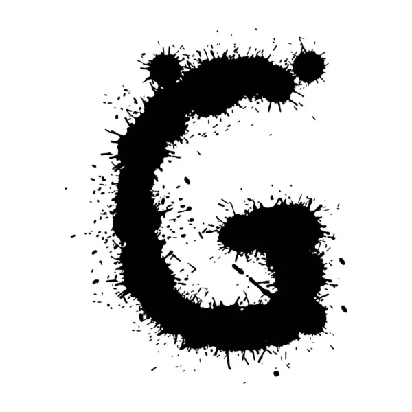 Черные Чернила Буквы Пятна Изолированы Белом Фоне — стоковый вектор