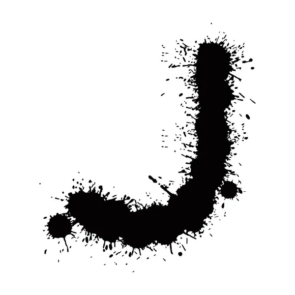 Чорні Чорнила Літери Ізольовані Білому Тлі Рука Намальована Векторне Написання — стоковий вектор